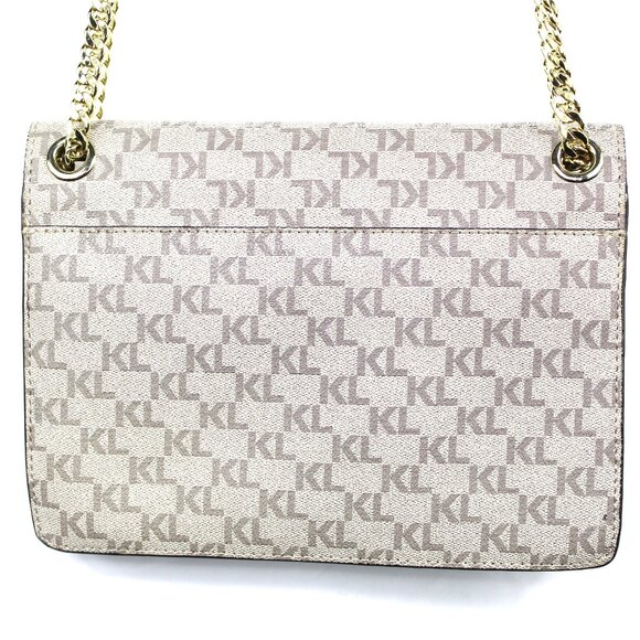 Karl Lagerfeld Paris Floral Embroidered Chain Link Crossbody Shoulder Bag - VGUC - Picture 8 of 14